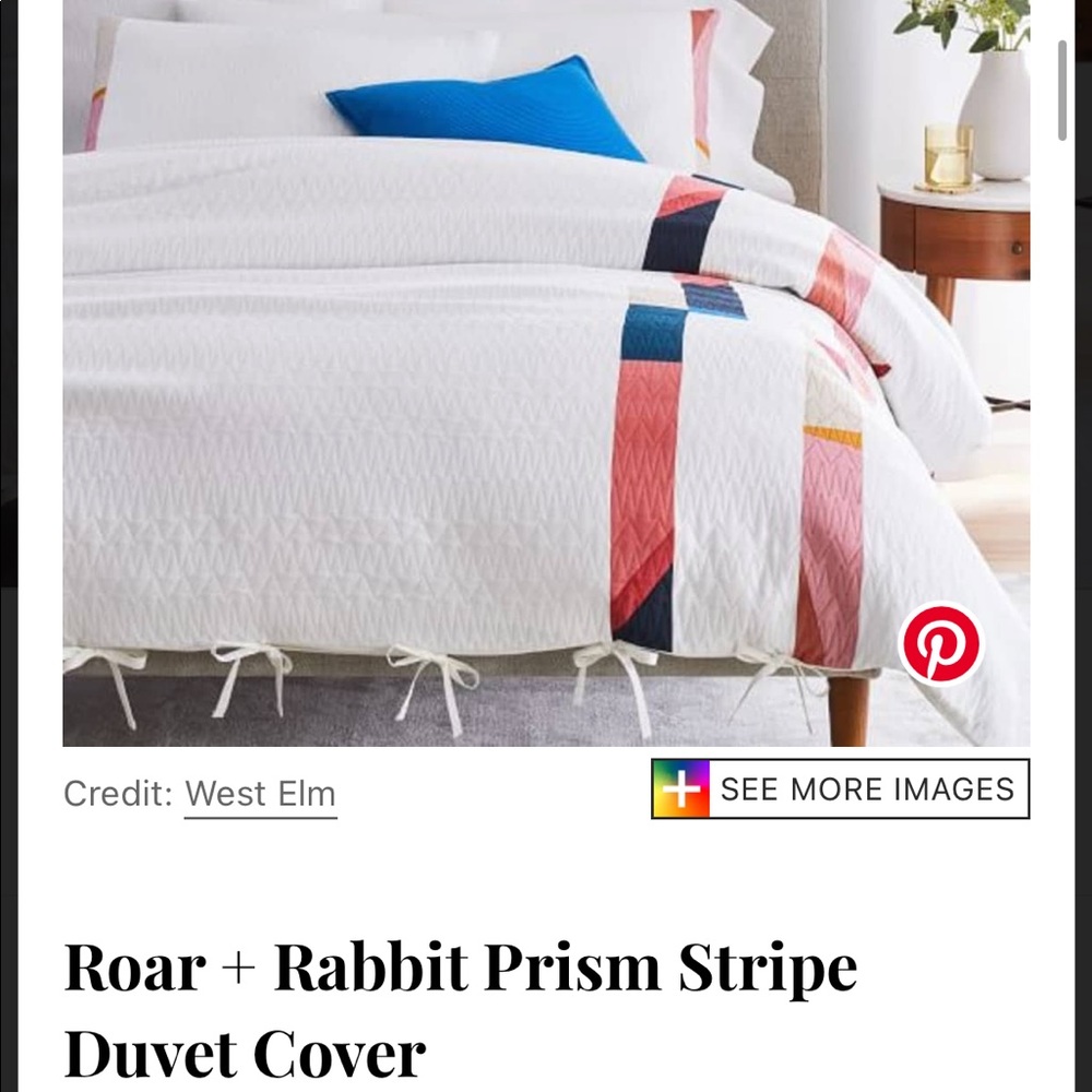 Roar and Rabbit West Elm King Duvet